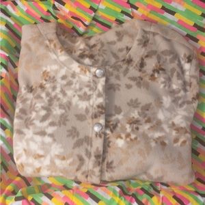 90s vintage Basic edition brown floral fleece sweater